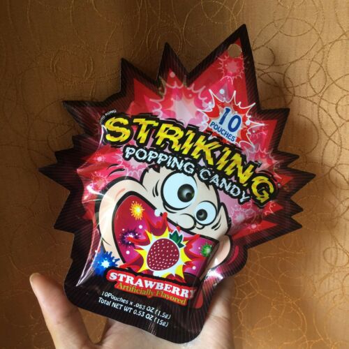 (20 Pouches) Striking popping candy X 5 Packs (STRAWBERRY)