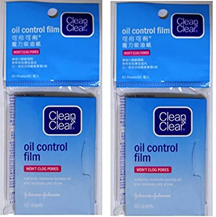 Clean & Clear Oil Control Film Blotting Paper, Oil-absorbing Sheets for Face, 120 Sheets (Pack of 3)