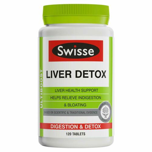 Swisse Ultiboost Liver Detox 120 Tablets to support the liver aid detoxification regulate metabolism Made in Australia