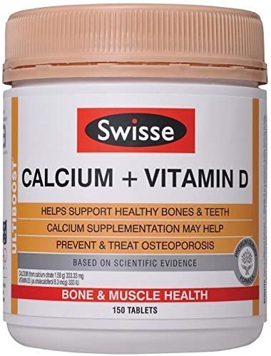 Swisse-Calcium-Vitamin-D 150 Tablets to Help Support Healthy Bones and Teeth