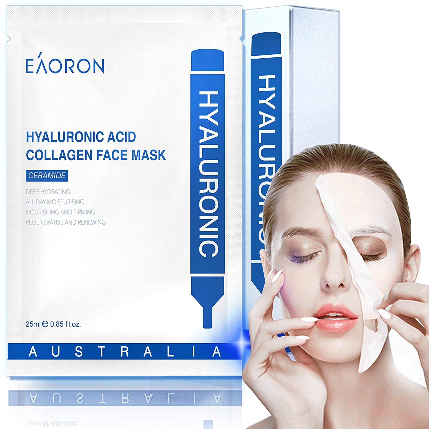?Eaoron Hyaluronic Acid Collagen Face Mask 5pc white   x2