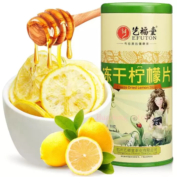 2 Cans Efuton Freeze Dried Lemon Slices Vitamin C Flora Tea 80g