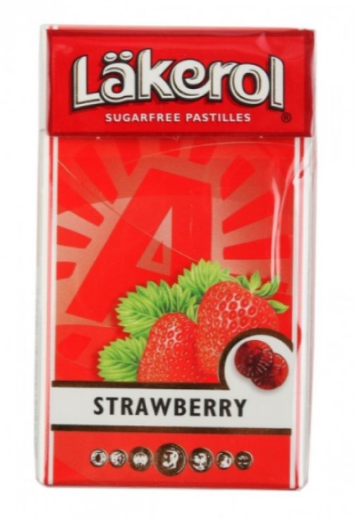 Lakerol Sugarfree Pastilles Strawberry Candy 27g x 5pcs