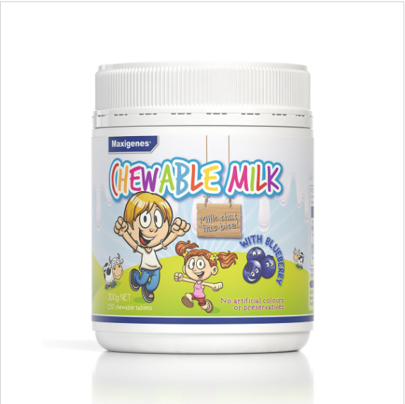 Maxigenes Chewable Milk With Blueberry 150 Tablets