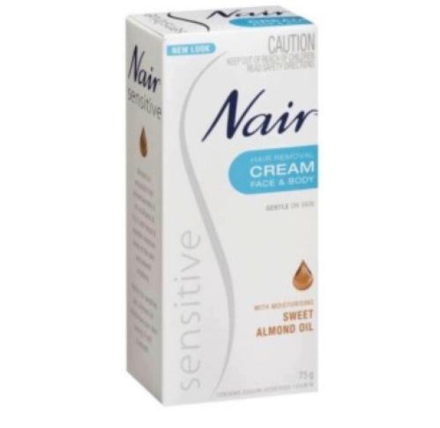 Nair Hair Removing Cream Sensitive Skin 75g sweet almond oil