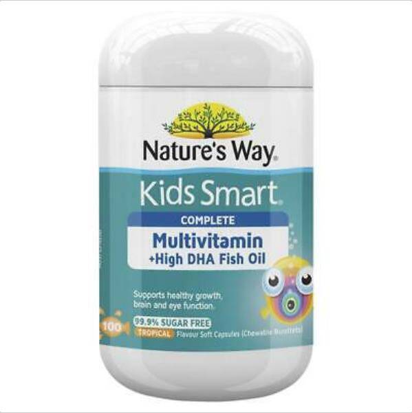 Nature's Way Kids Smart Complete Multi Vitamin and Fish Oil 100 Capsules NEW PACK Of 2