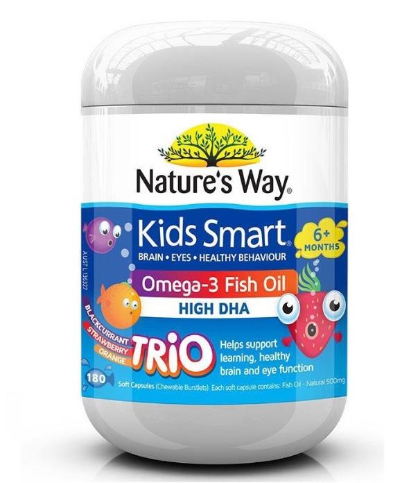Nature's Way Kids Smart Omega 3 Fish Oil Trio high DHA 180 Capsules