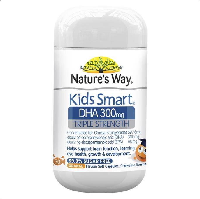 Nature's Way Kids Smart Triple Strength DHA 300mg 50 Soft Capsules imported from Australia
