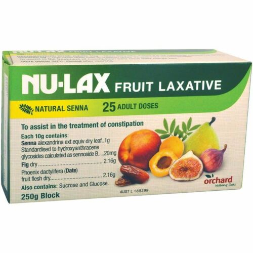 Nulax Fruit Laxative Block 250g Made From Pure Dried Fruits Made in Australia (2 Pack)