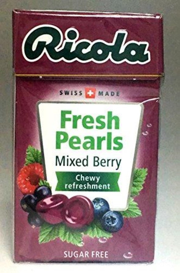 Ricola Herbal Sugar Free Swiss Pearl Breath Mints 1 Case  Pack of 20 Mixed Berry