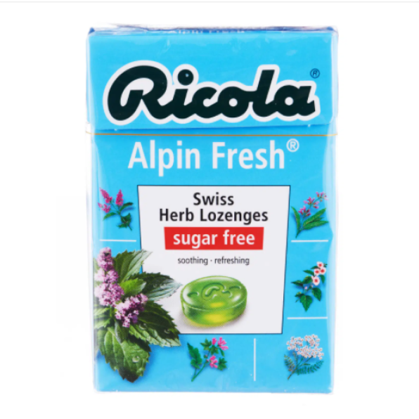 Ricola  Swiss Herb Lozenges Sugar Free Alpin Fresh Pack of 4 pieces