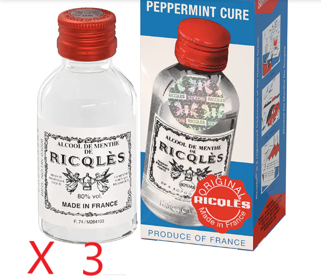 Ricqles First Aid Antiseptic Peppermint Cure  - 1.75oz  Pack of 3