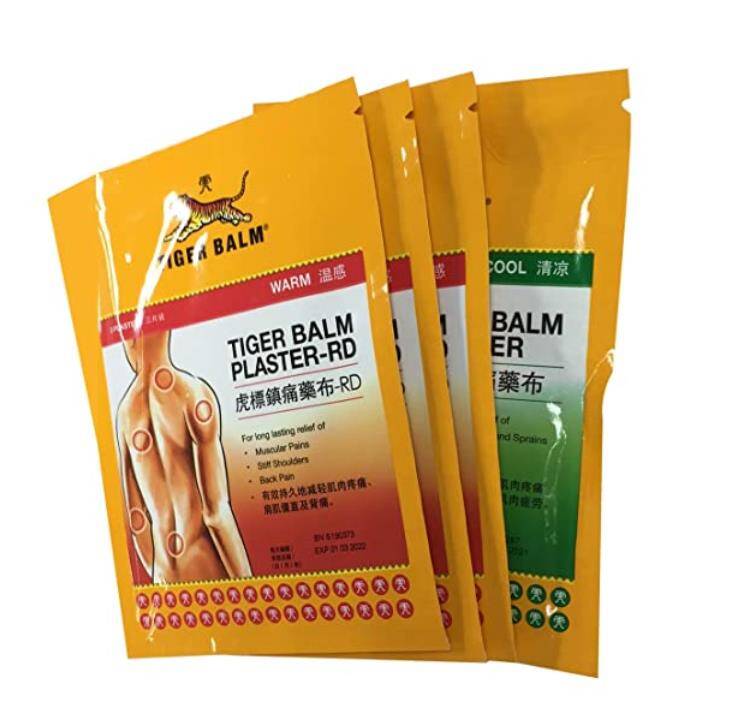 Tiger balm 10 X 14 CM 9 patches warm for long lasting relief of pain +gift 3 patches cool
