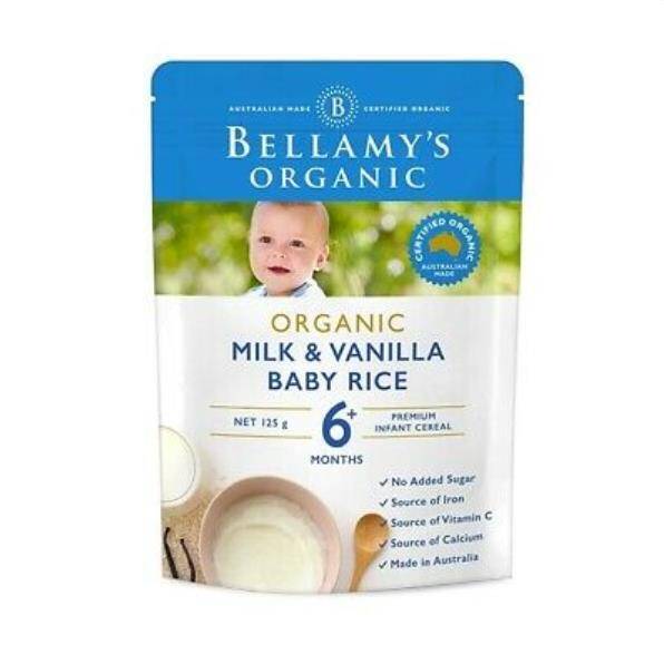 2xBellamy's Organic Baby rice 125g import from Australia
